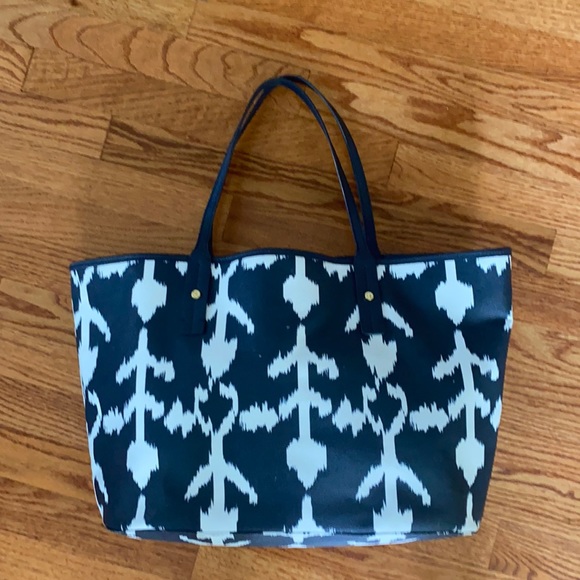 C. Wonder Tote Bag Shopper Navy White Gold Large Handbag EXC COND - Picture 1 of 6